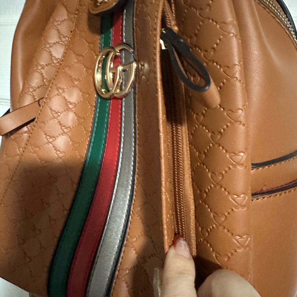 Brown print Backpack/Wallet Set - Picture 6 of 12